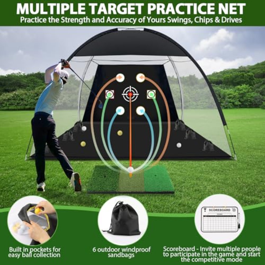 Golf Net, 10x7 Ft Practice Hit - Practice Net Hitting review and price