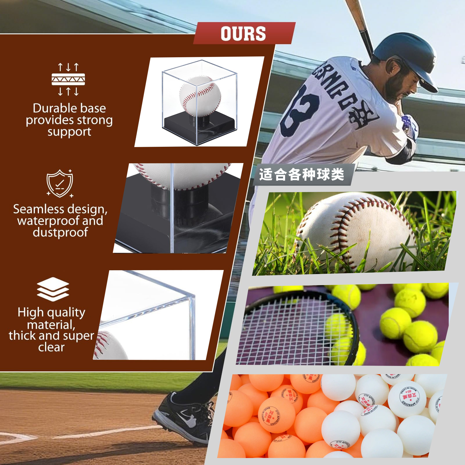 Quality Acrylic Baseball Box D - Golf Ball Premium review and price