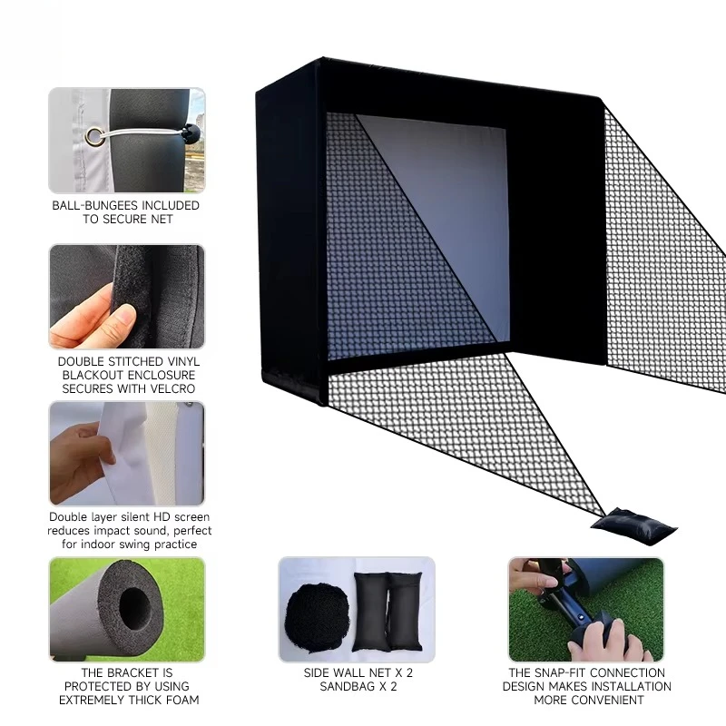 Golf Simulator Enclosure Nets  - Practice Net Hitting review and price